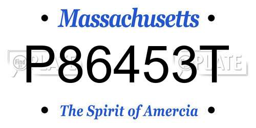 P86453T Massachusetts License Plate