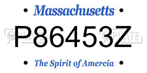 P86453Z Massachusetts License Plate