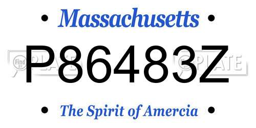 P86483Z Massachusetts License Plate