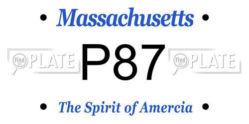 P87 Massachusetts License Plate