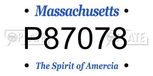 P87078 Massachusetts License Plate