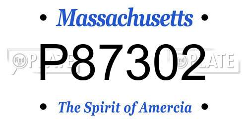 P87302 Massachusetts License Plate