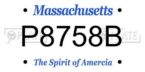 P8758B Massachusetts License Plate