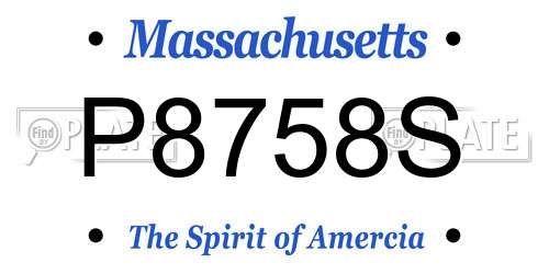 P8758S Massachusetts License Plate
