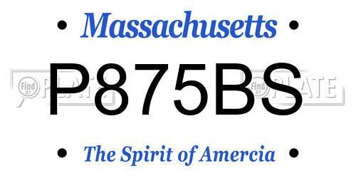 P875BS Massachusetts License Plate