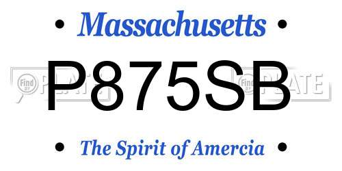P875SB Massachusetts License Plate