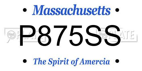 P875SS Massachusetts License Plate