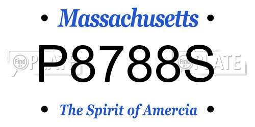 P8788S Massachusetts License Plate