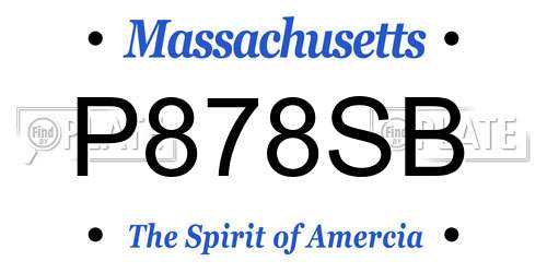 P878SB Massachusetts License Plate