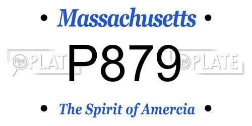 P879 Massachusetts License Plate