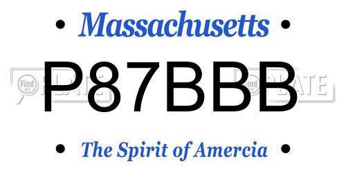 P87BBB Massachusetts License Plate
