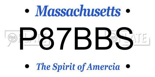 P87BBS Massachusetts License Plate