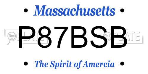 P87BSB Massachusetts License Plate
