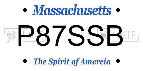 P87SSB Massachusetts License Plate