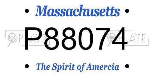 P88074 Massachusetts License Plate