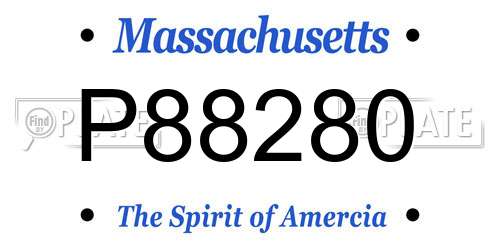 P88280 Massachusetts License Plate