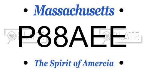 P88AEE Massachusetts License Plate