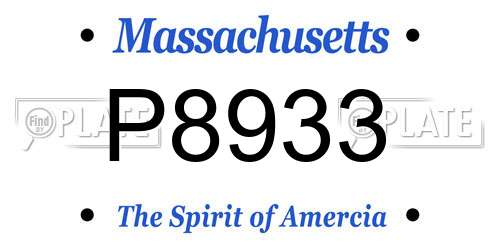 P8933 Massachusetts License Plate