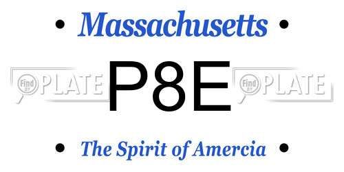 P8E Massachusetts License Plate