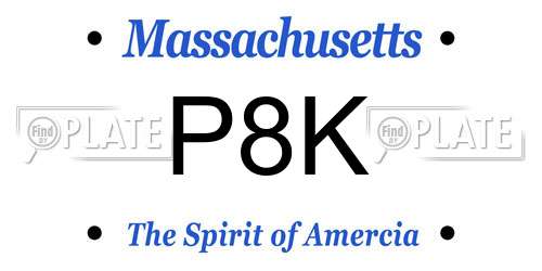 P8K Massachusetts License Plate