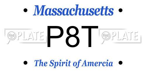 P8T Massachusetts License Plate