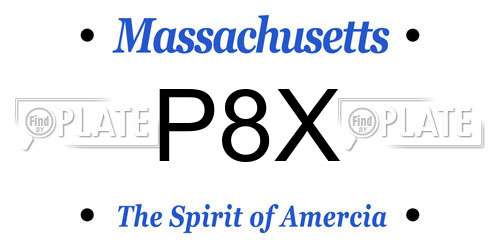 P8X Massachusetts License Plate