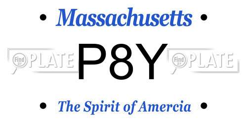 P8Y Massachusetts License Plate