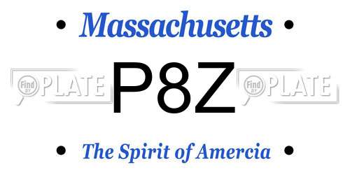 P8Z Massachusetts License Plate