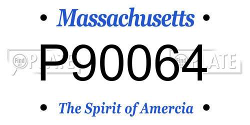 P90064 Massachusetts License Plate