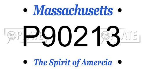 P90213 Massachusetts License Plate