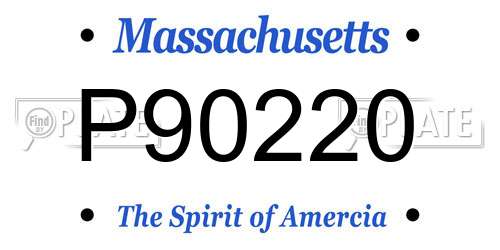P90220 Massachusetts License Plate