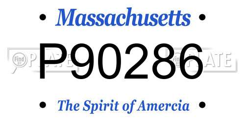 P90286 Massachusetts License Plate