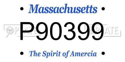 P90399 Massachusetts License Plate