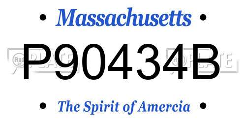P90434B Massachusetts License Plate