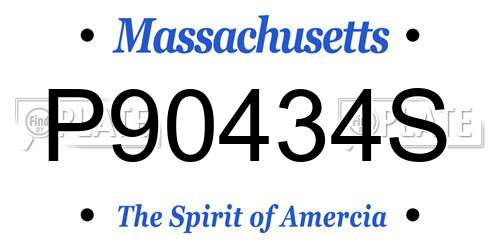P90434S Massachusetts License Plate