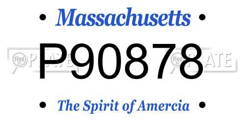 P90878 Massachusetts License Plate