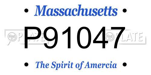 P91047 Massachusetts License Plate