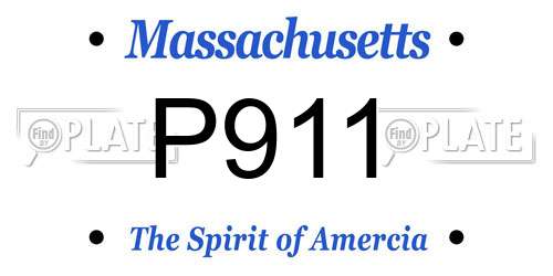 P911 Massachusetts License Plate