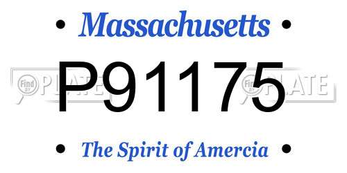 P91175 Massachusetts License Plate