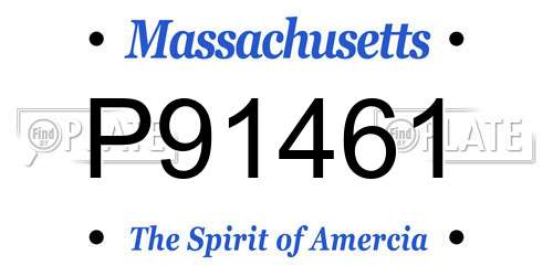 P91461 Massachusetts License Plate