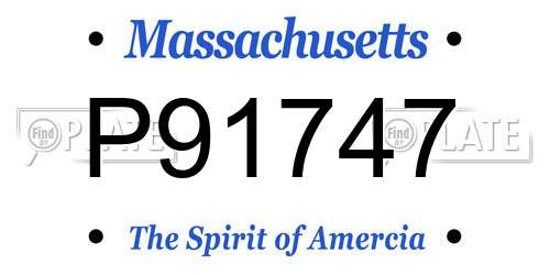 P91747 Massachusetts License Plate