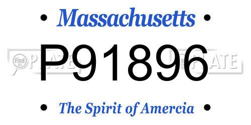 P91896 Massachusetts License Plate