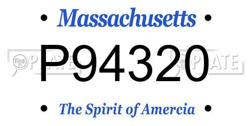 P94320 Massachusetts License Plate