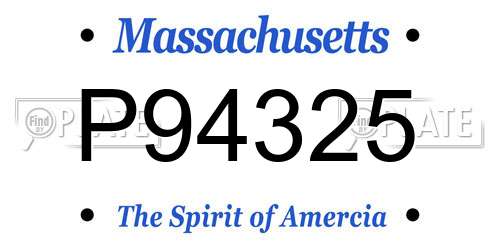 P94325 Massachusetts License Plate