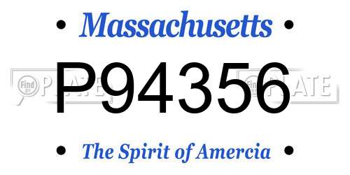 P94356 Massachusetts License Plate