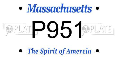 P951 Massachusetts License Plate