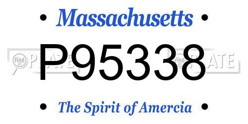 P95338 Massachusetts License Plate
