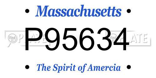 P95634 Massachusetts License Plate