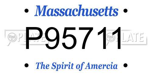 P95711 Massachusetts License Plate