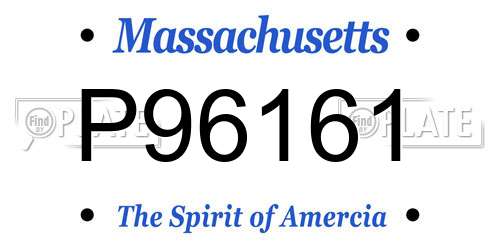 P96161 Massachusetts License Plate